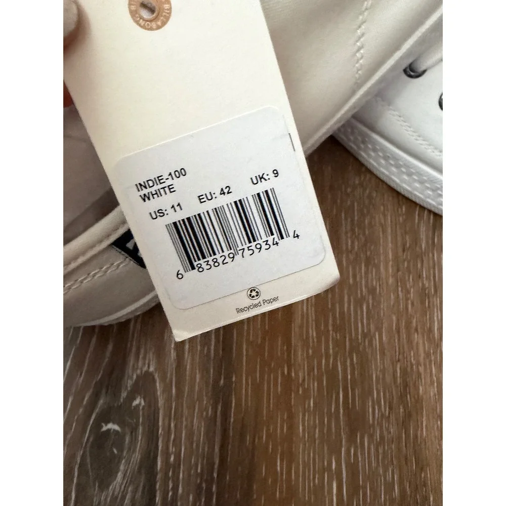 Billabong Indie-100 White Canvas Low Top Lace Up Sneakers Womens 11 NEW